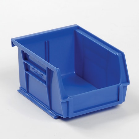 Global Industrial Hang & Stack Storage Bin, Plastic, Blue, 3 in H 269680BL